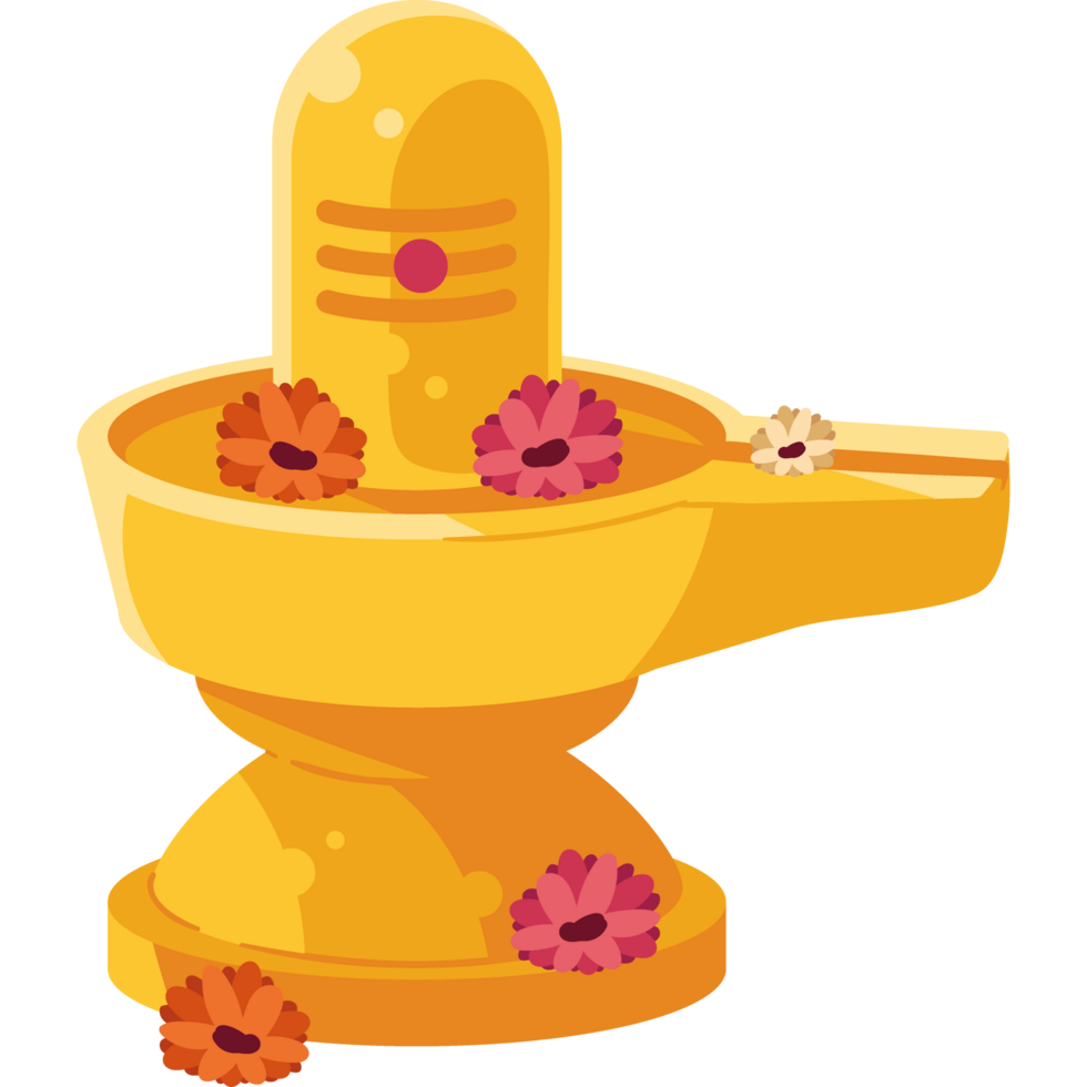 shivaratri lingam with flowers isolated png