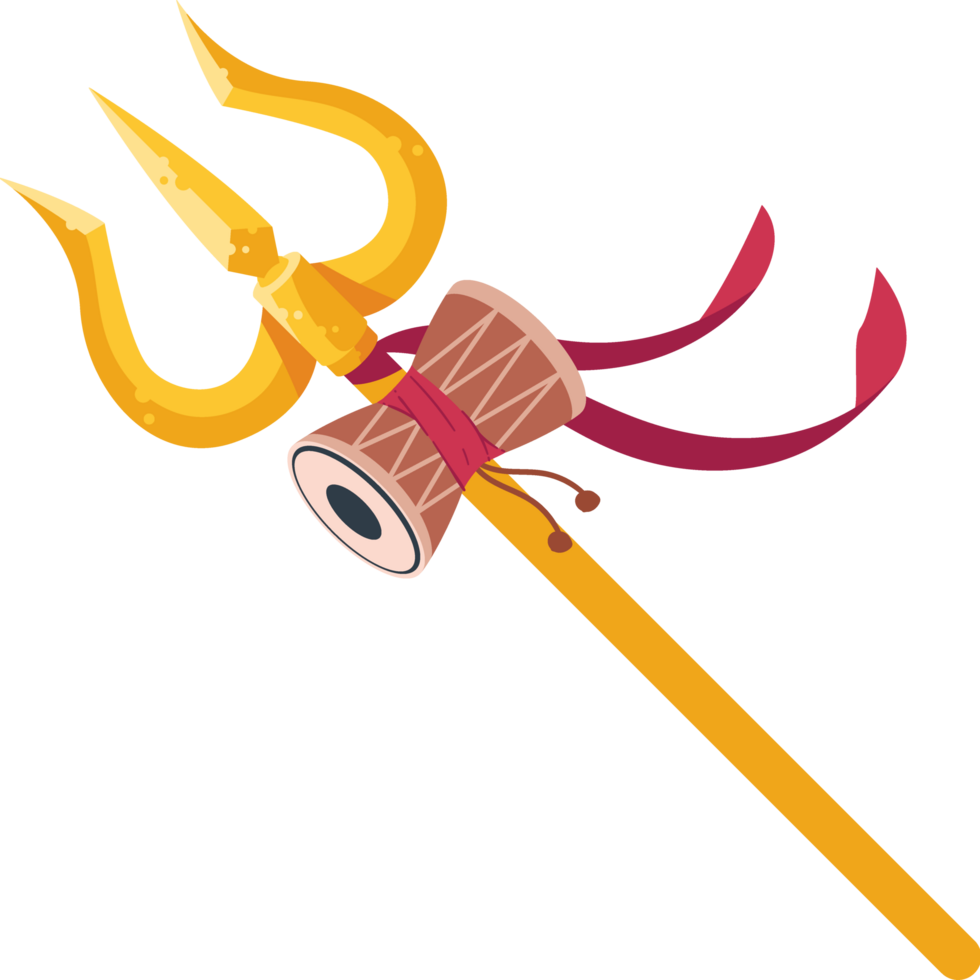shivaratri golden trishul isolated png