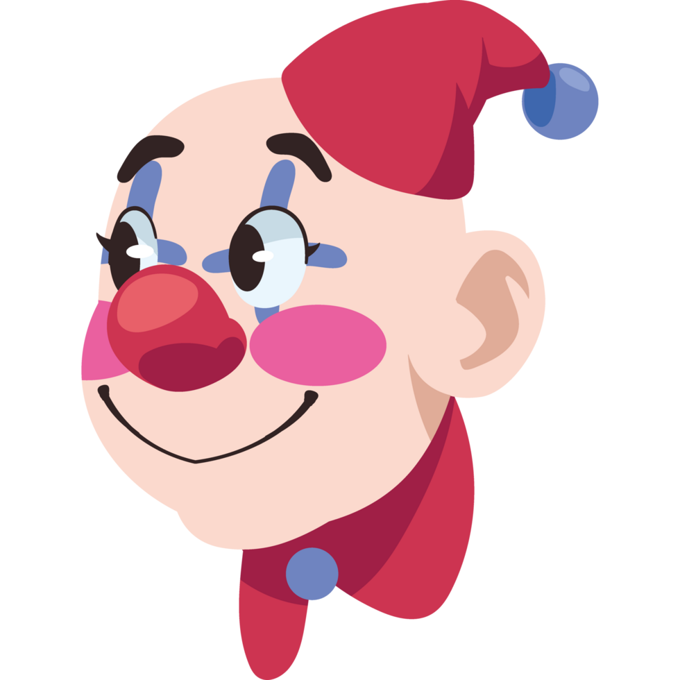 happy clown head isolated design png