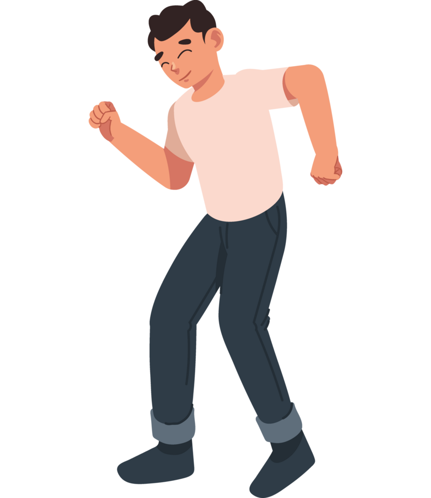 dancing man character isolated icon png