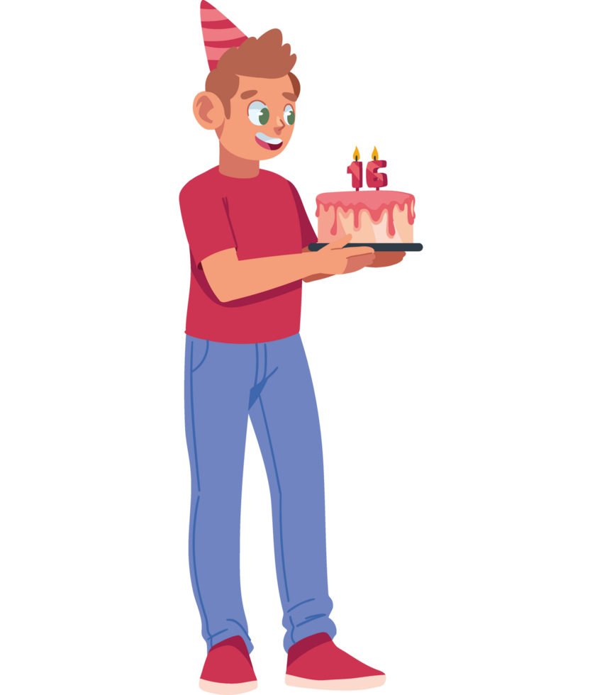 teen boy birthday cake isolated png