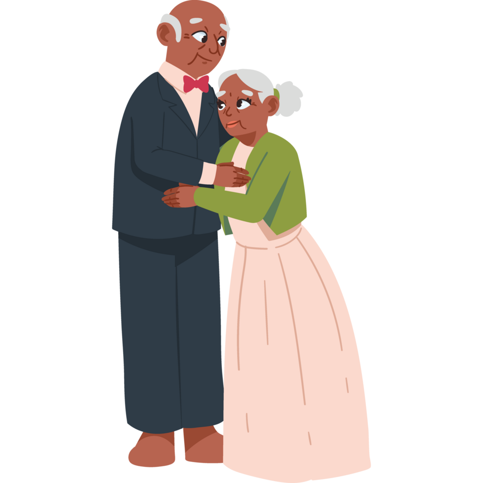 couple in golden wedding 50th anniversary isolated png