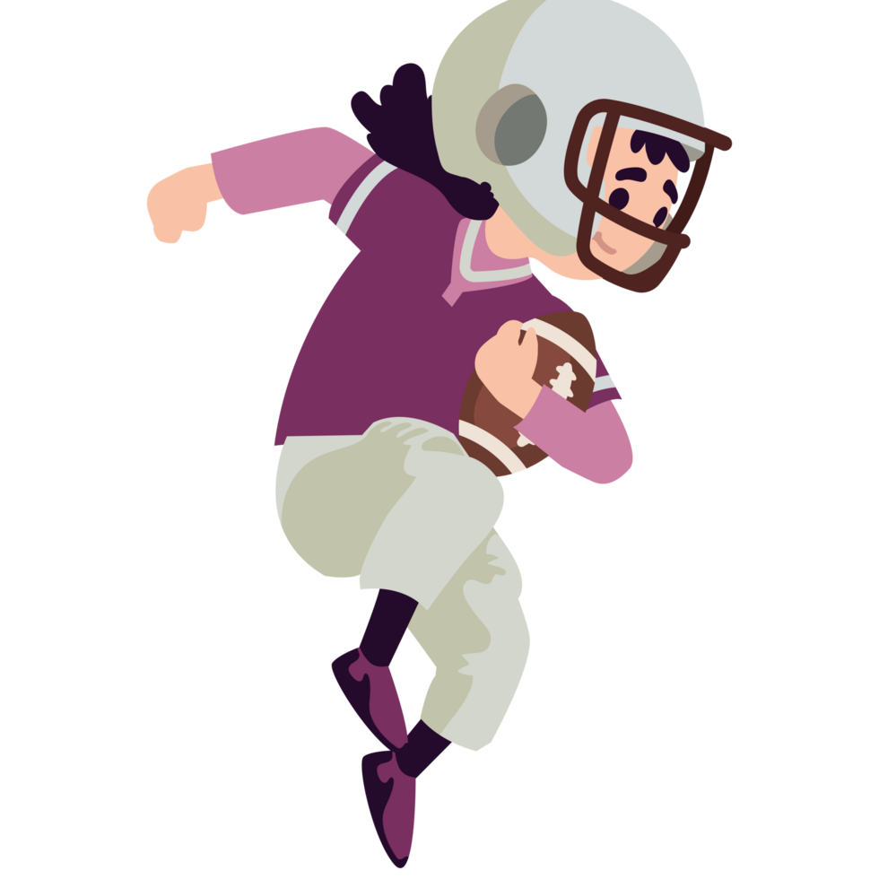 american football player with ball isolated design png