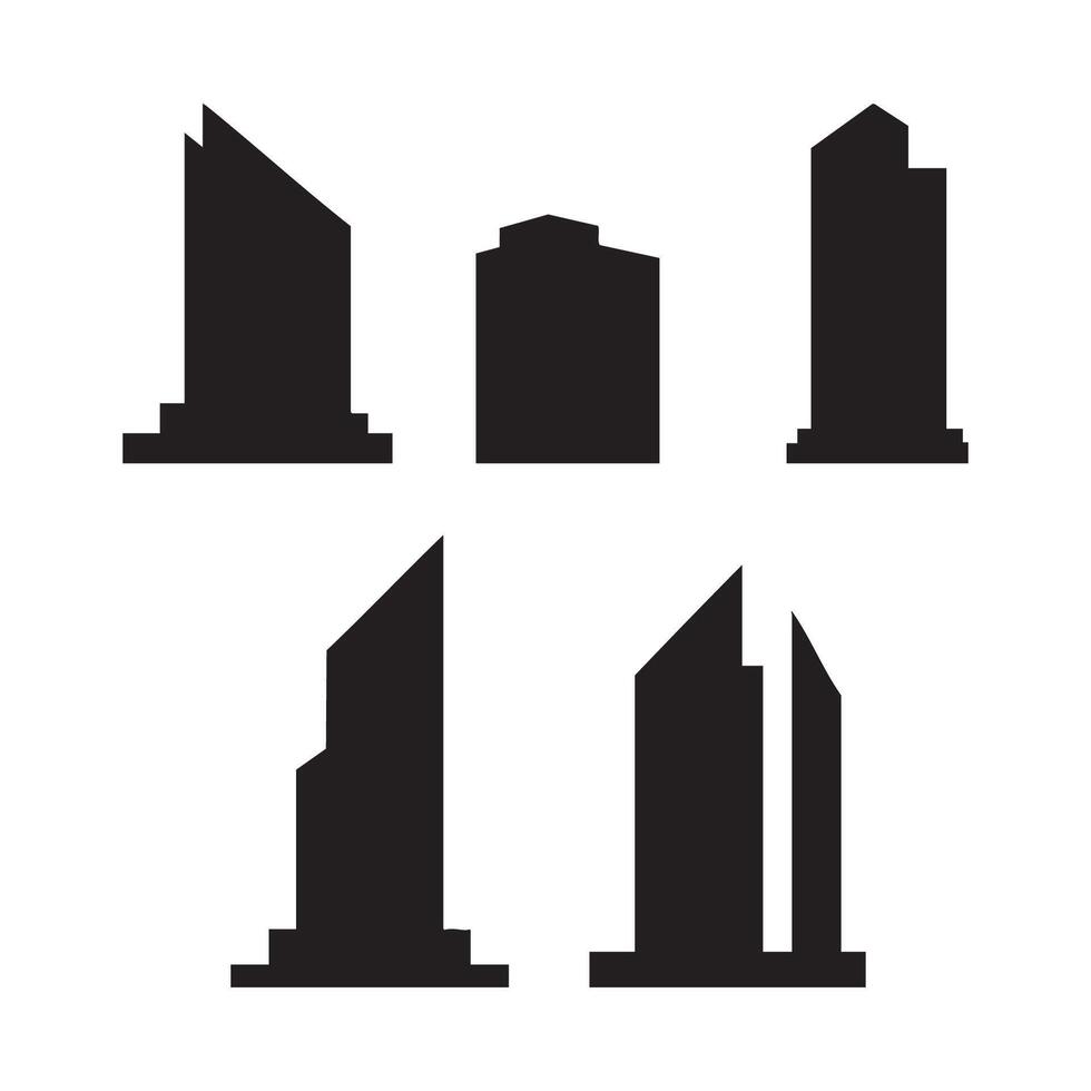 Outline of buildings placed on white background vector
