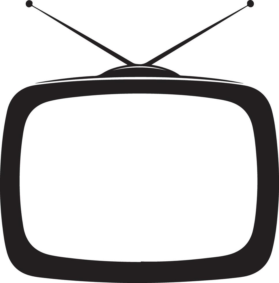 Television Black Silhouette Icon on White Background vector