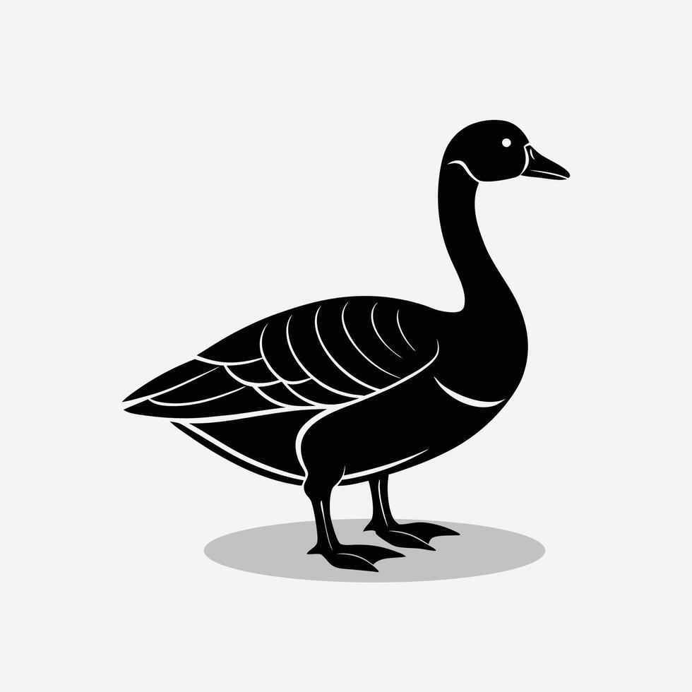a black goose on a white background vector