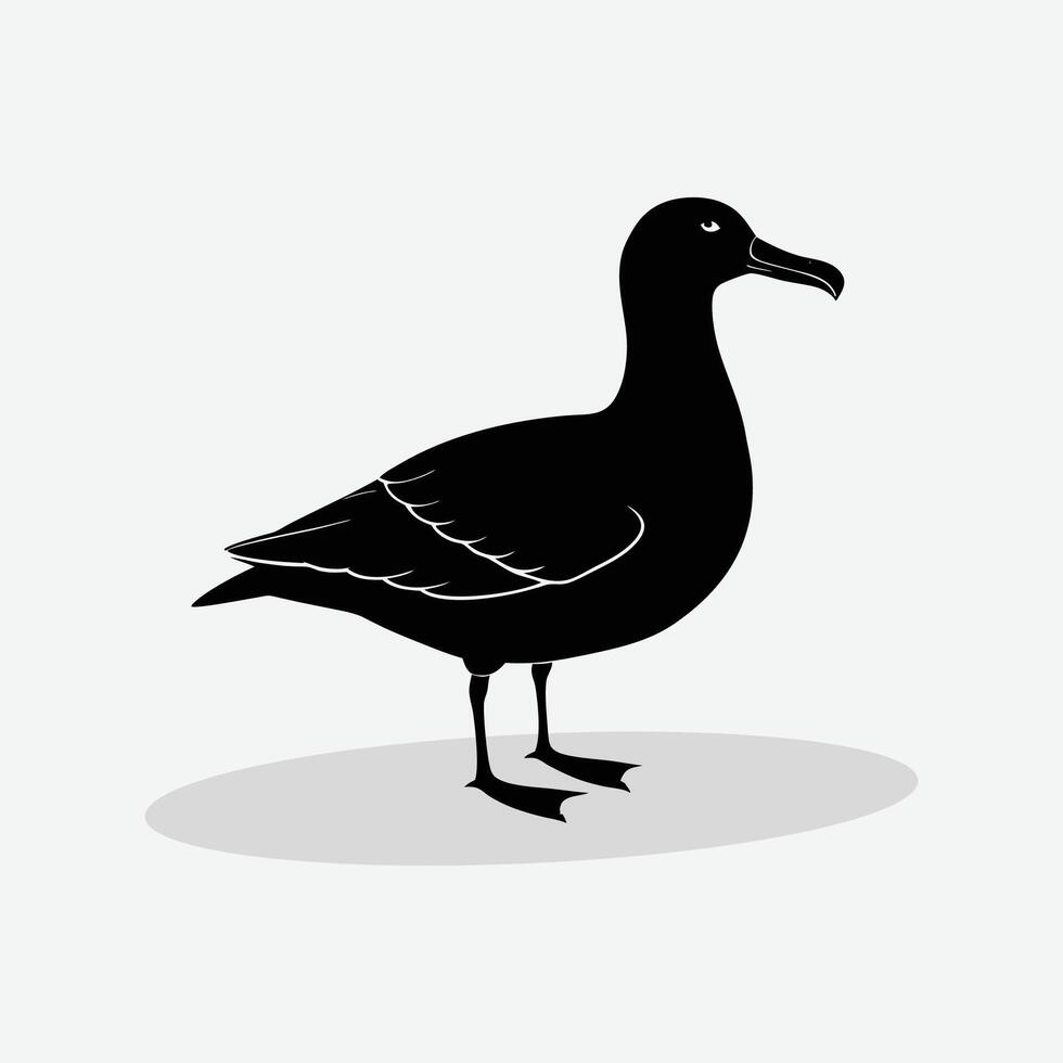 a black and white illustration of a seagull vector