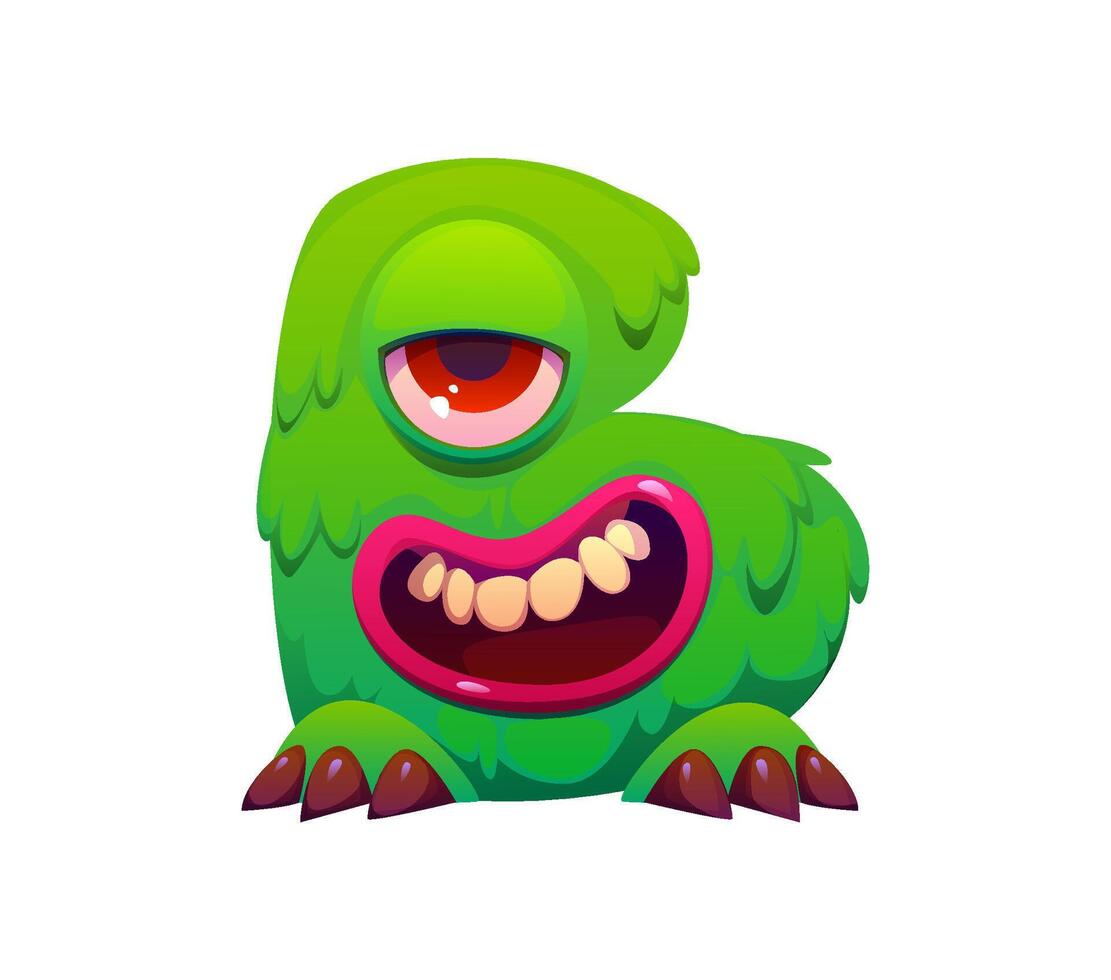 Crazy monster character cartoon font letter B vector