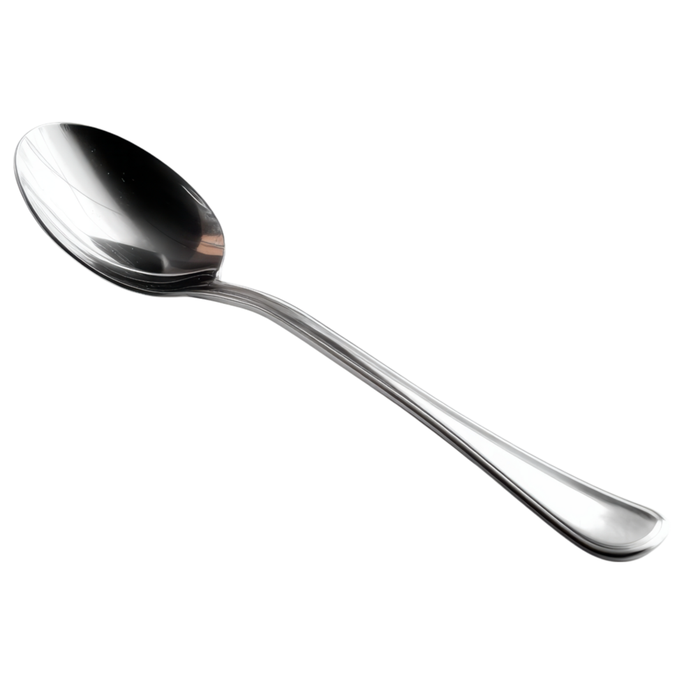 shiny stainless steel spoon with sleek design isolated on transparency background png