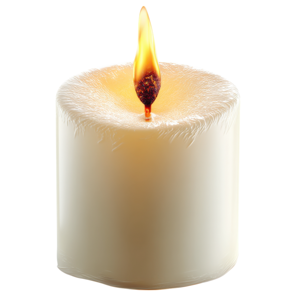 glowing candle with warm flame radiates tranquility. isolated on transparency background png