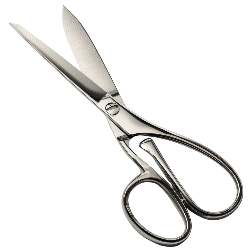 Sharp stainless steel scissors for precise cutting isolated on transparency background png