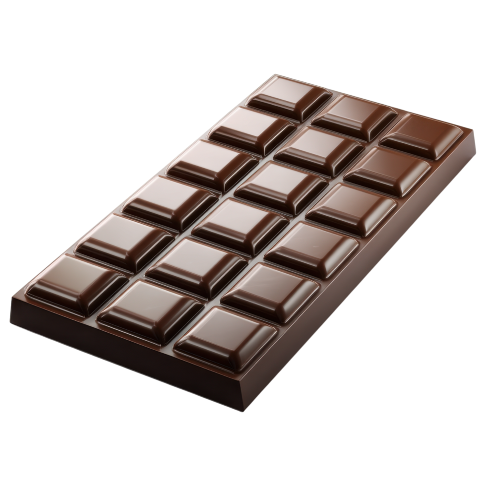 Delicious chocolate bar with smooth texture and rich flavor isolated on transparency background png