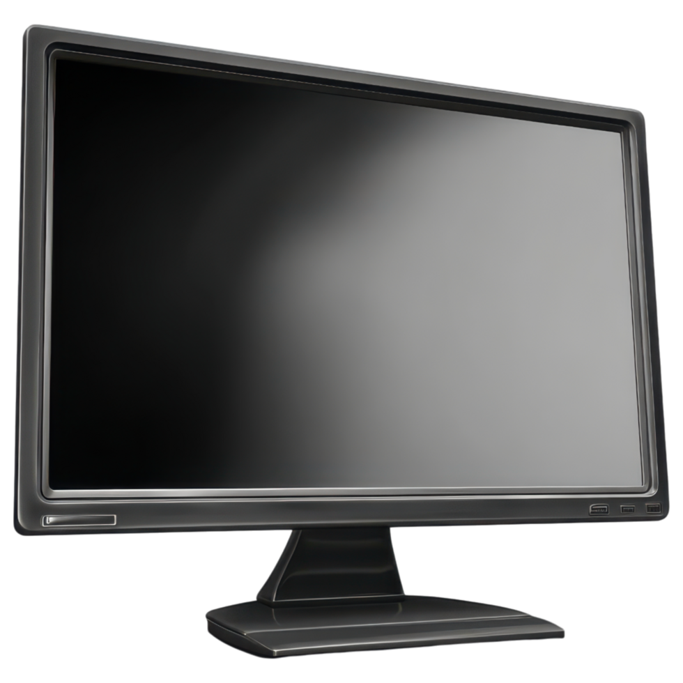 Modern computer monitor with sleek design and glossy finish isolated on transparency background png