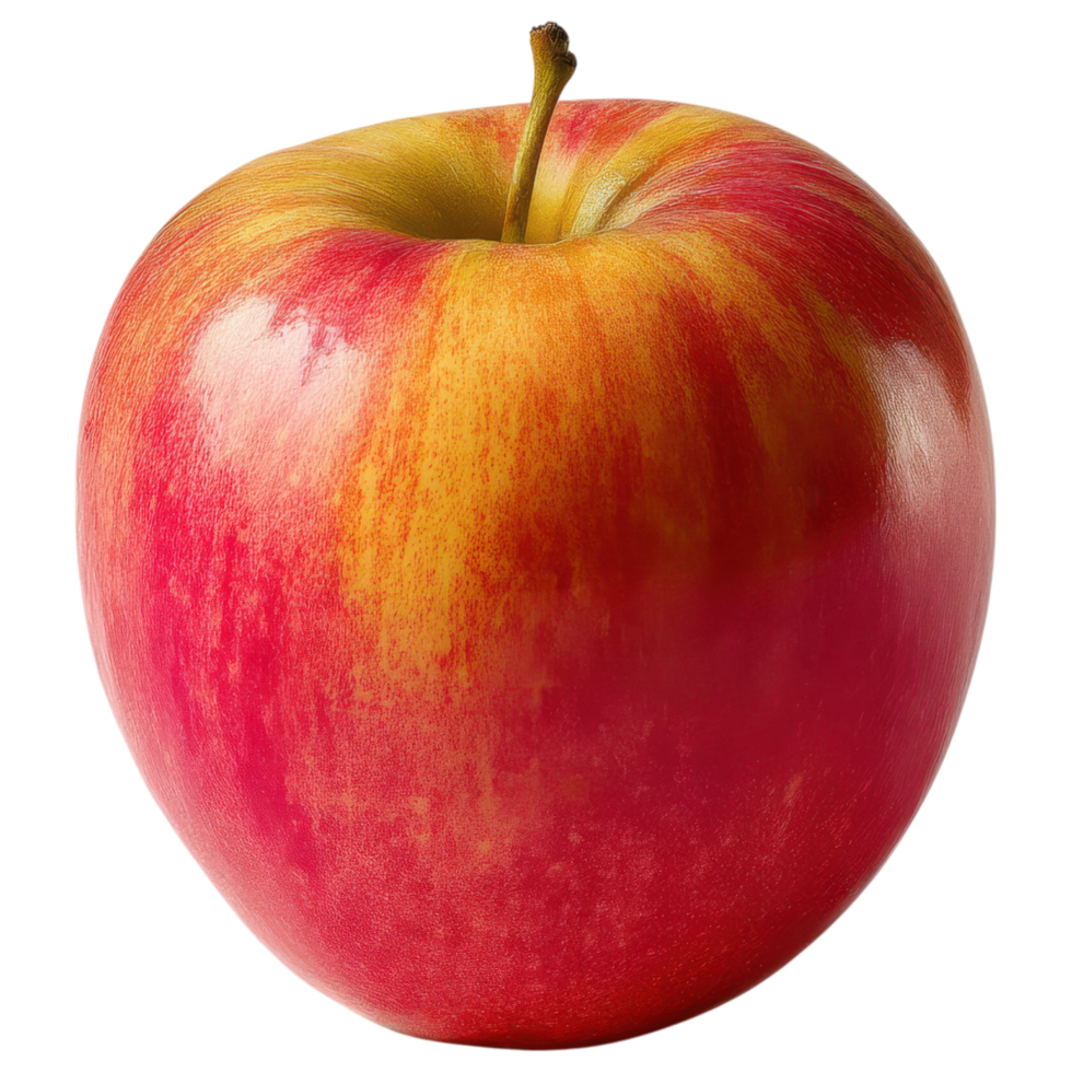 Fresh red apple with vibrant colors and shine isolated on transparency background png