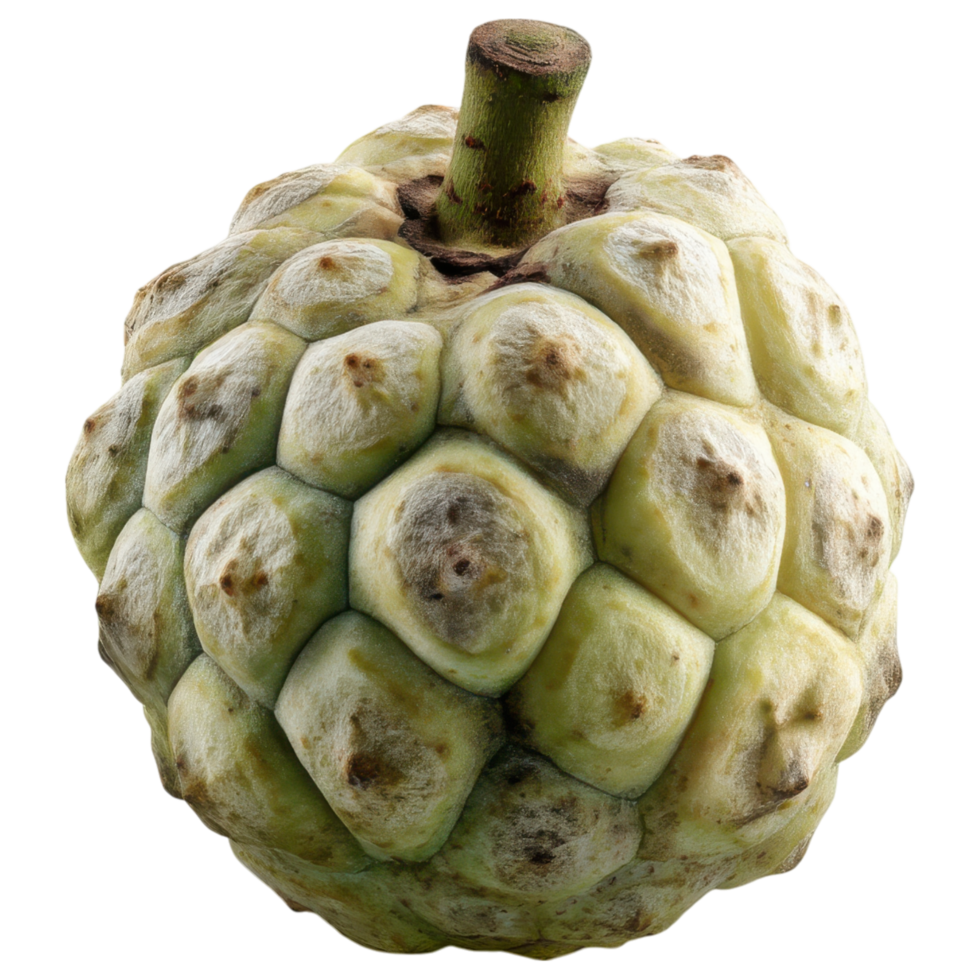 close up view of green, textured fruit with bumpy surface isolated on transparency background png