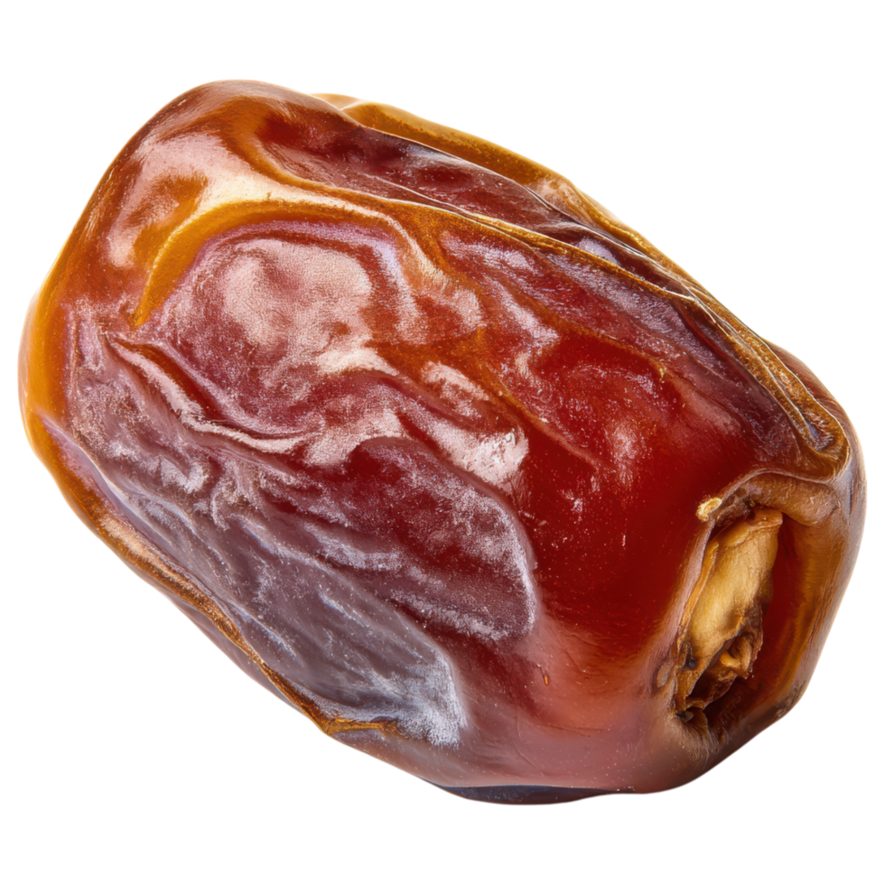 Sweet, chewy, dried date fruit with rich texture isolated on transparency background png
