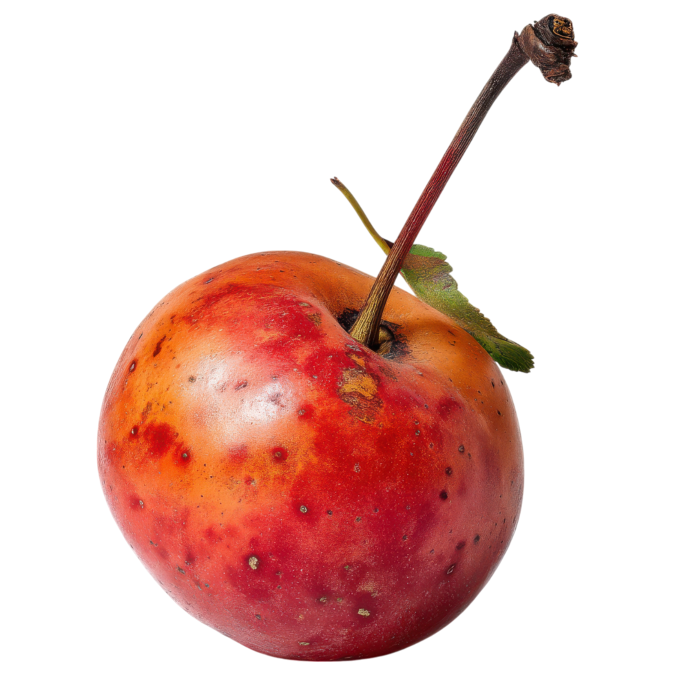 Fresh red apple with vibrant color and texture isolated on transparency background png
