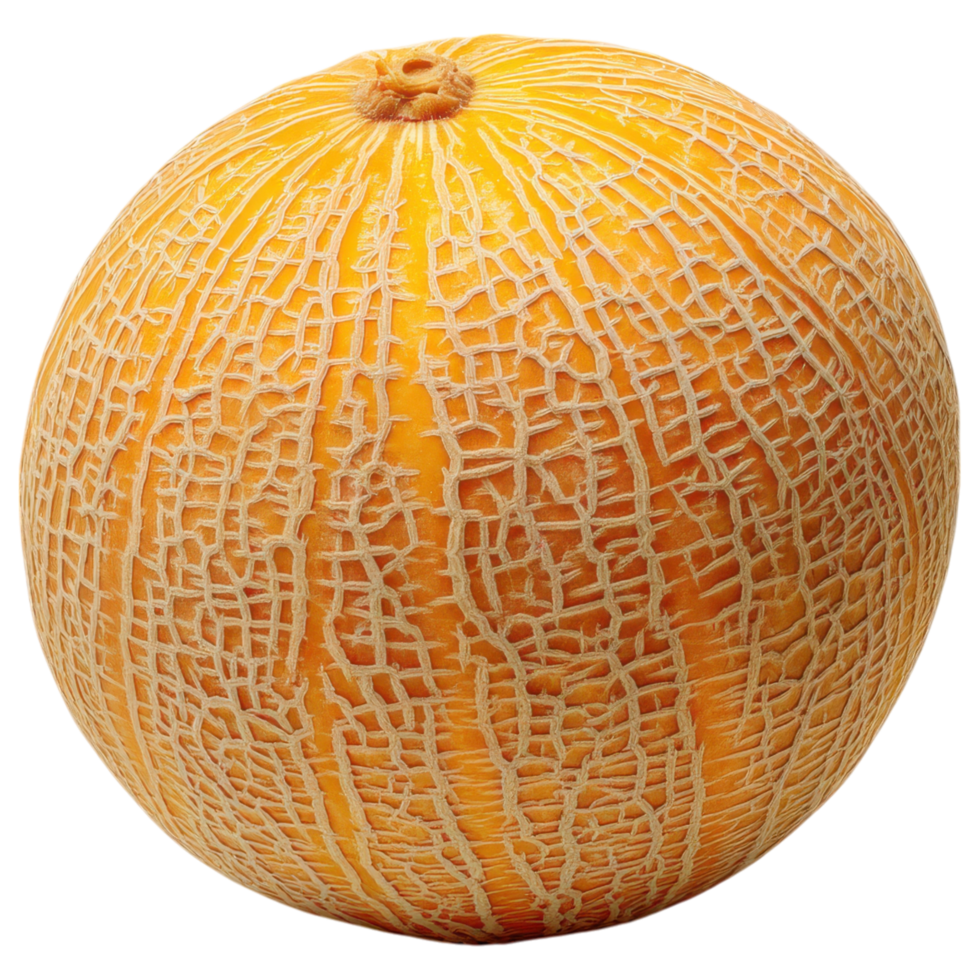 Fresh, ripe melon with textured skin and vibrant color isolated on transparency background png