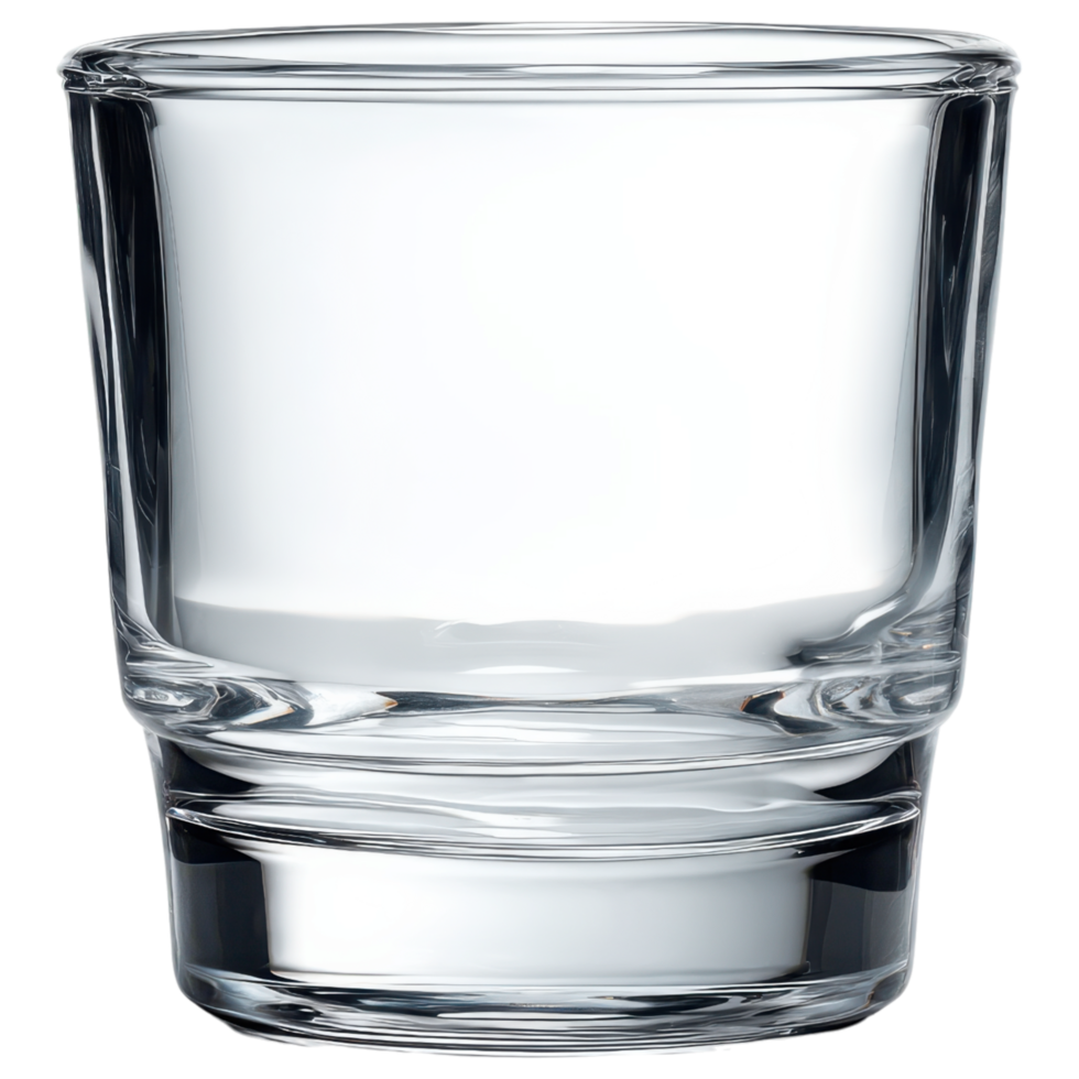 Clear shot glass with smooth design and elegant shape. isolated on transparency background png