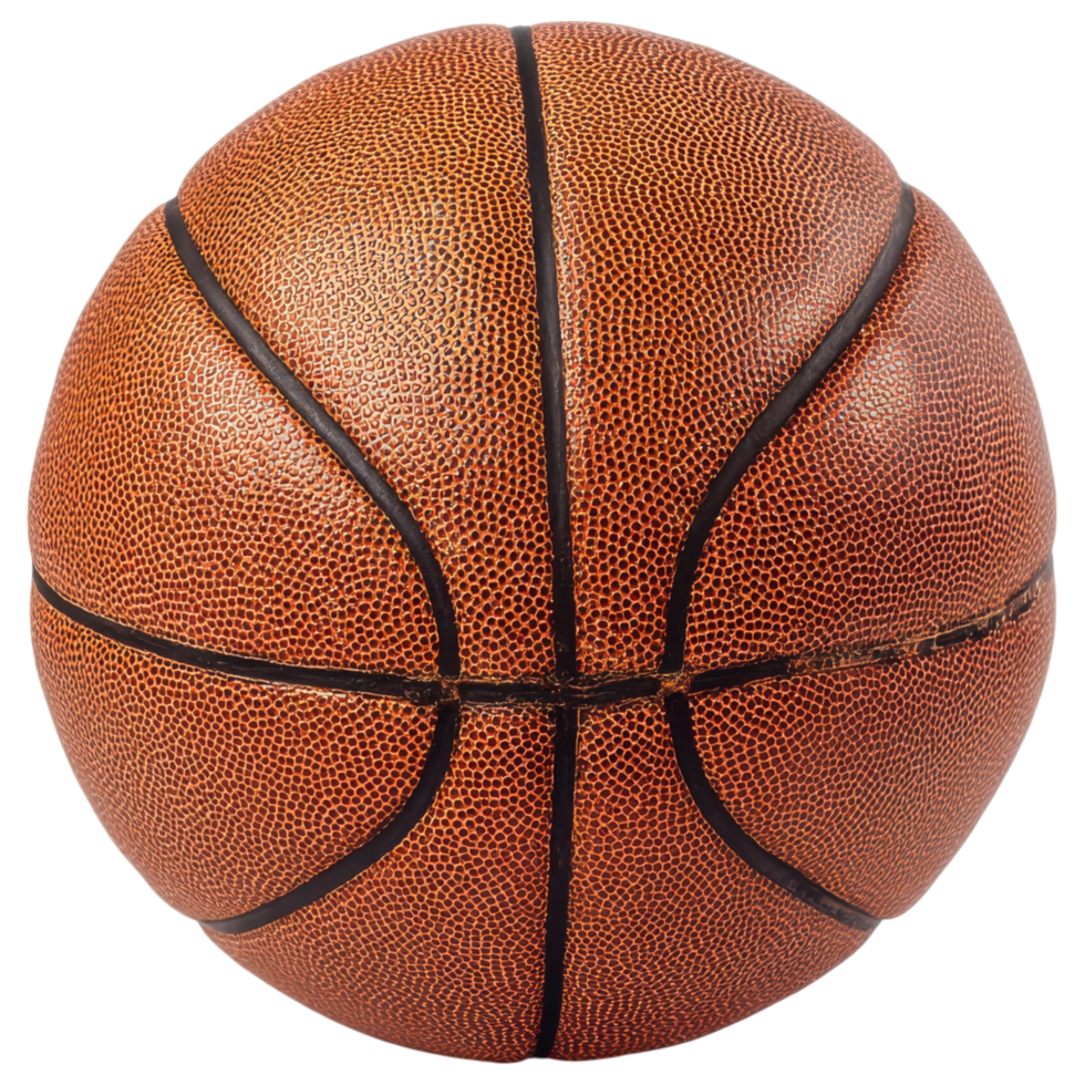 detailed basketball with textured surface and seams isolated on transparency background png