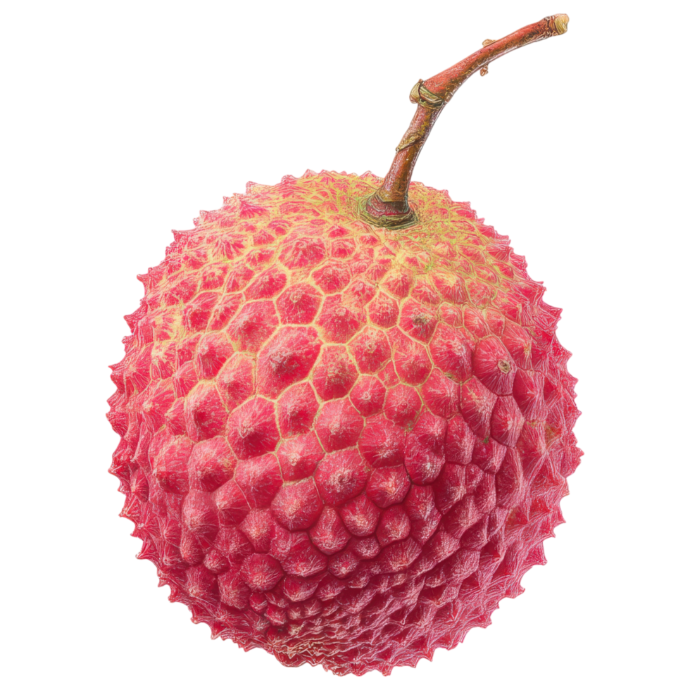 Fresh lychee fruit with vibrant red skin and texture isolated on transparency background png