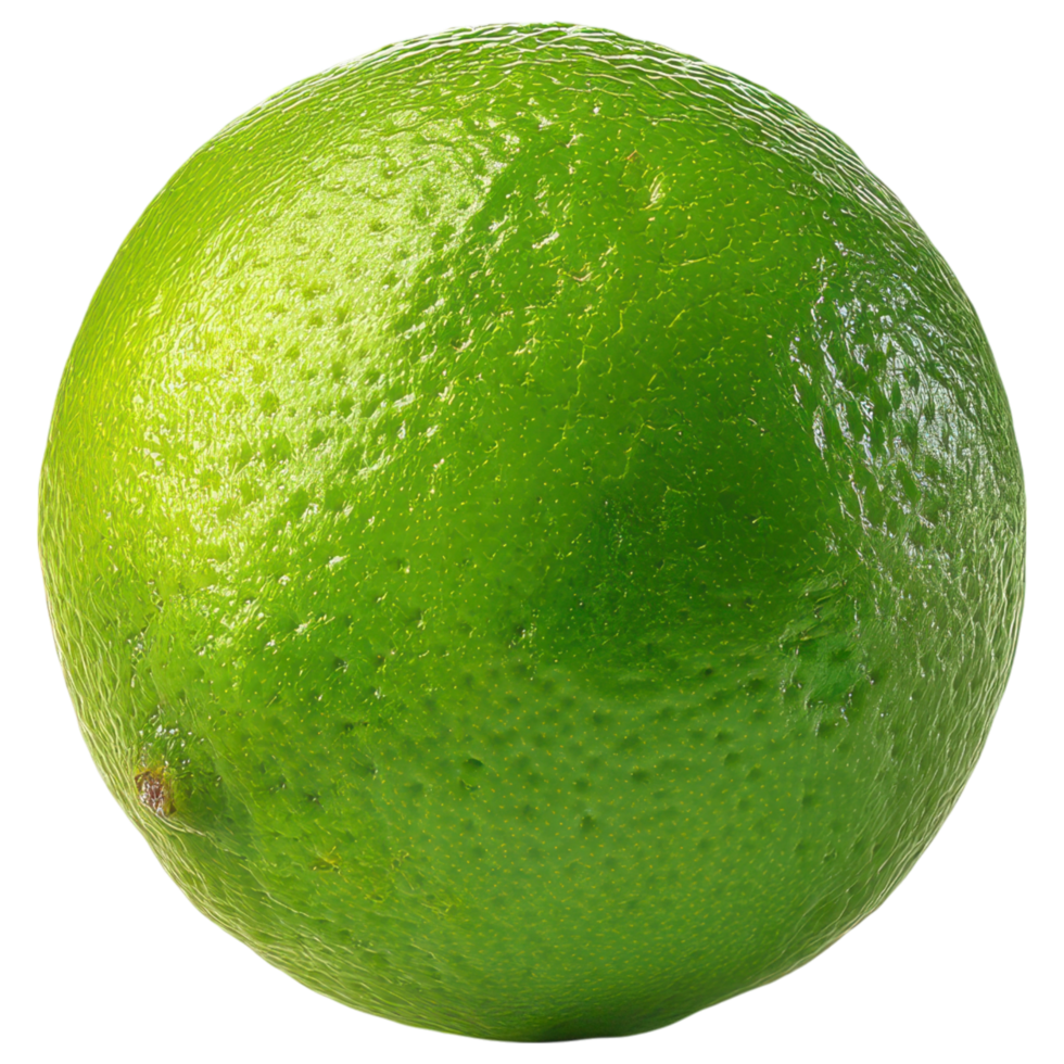 Fresh green lime with textured skin isolated on transparency background png
