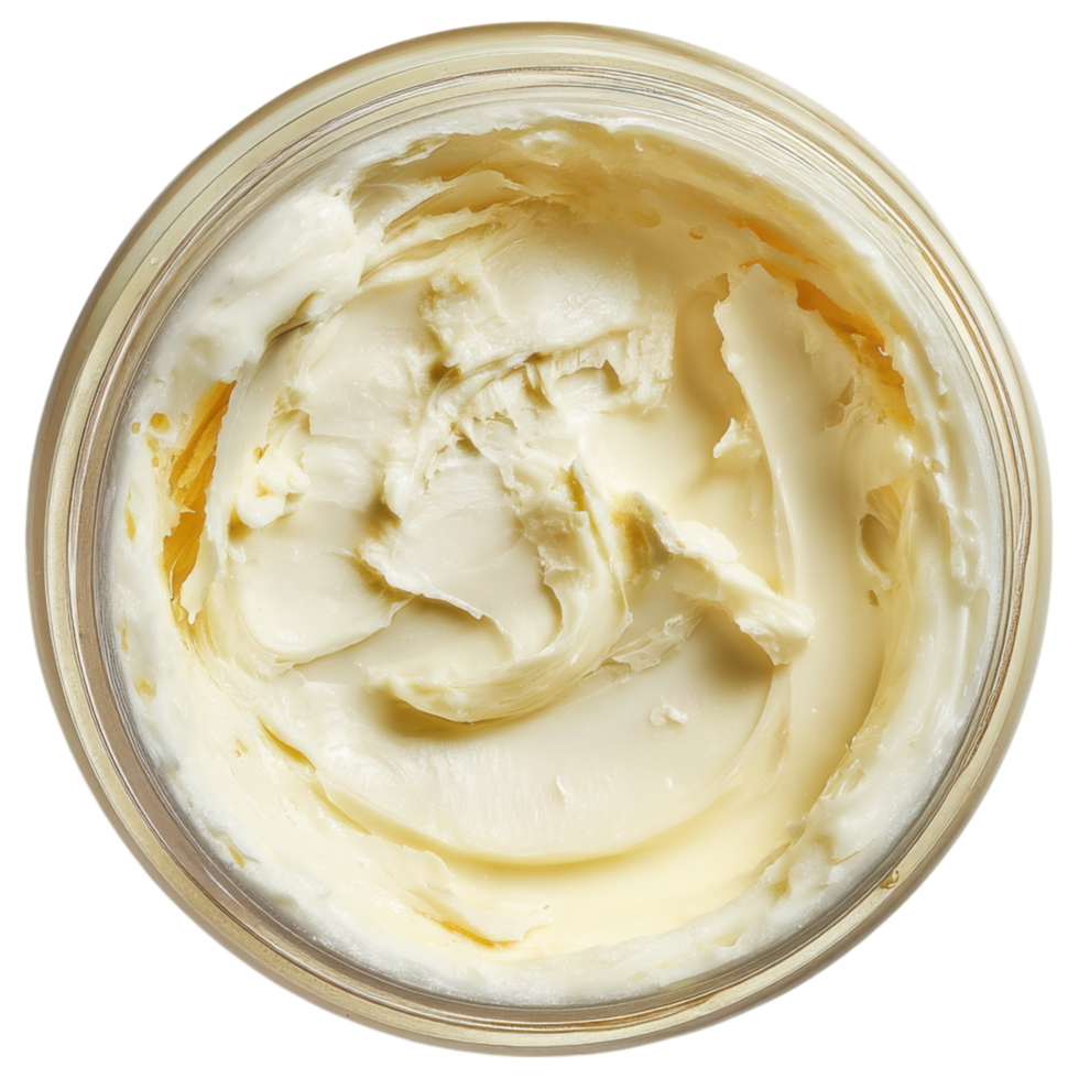 Body cream in jar with smooth texture, perfect for moisturizing skin. isolated on transparency background png