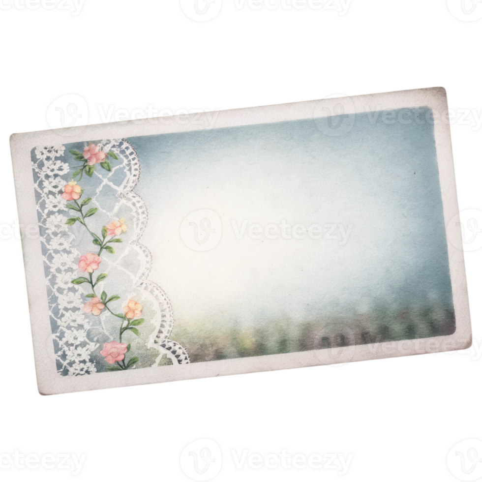 easter element, Vintage floral card with lace design, perfect for Easter greetings png