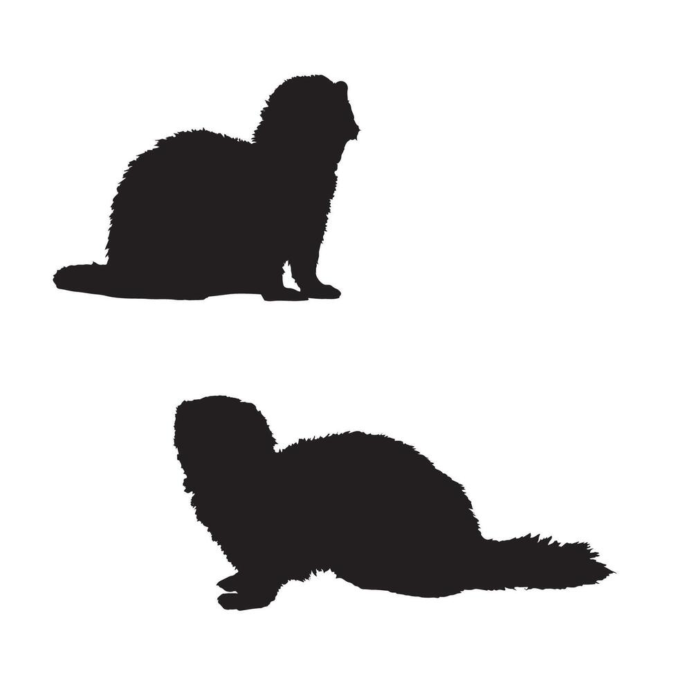 Ferret Silhouette Illustration Template vector