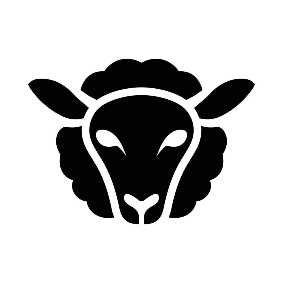 A black sheep head icon on a white background vector