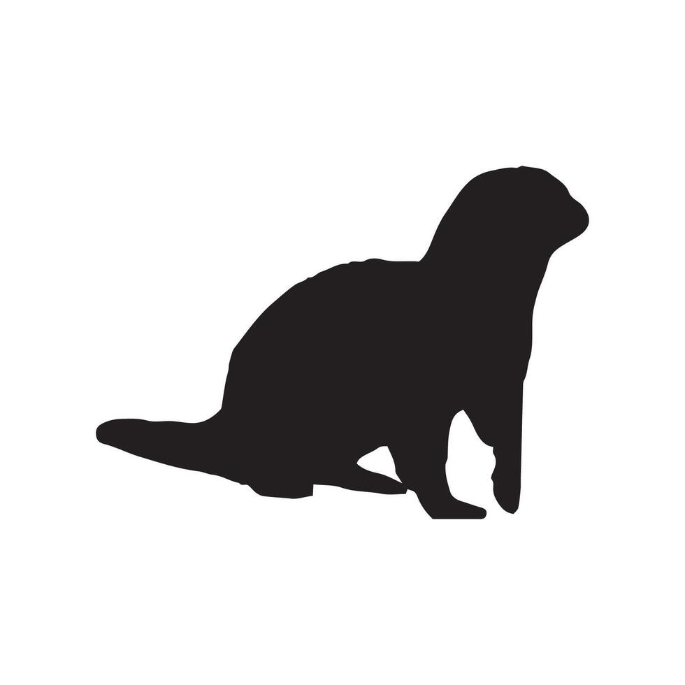 One Ferret Silhouette Art vector
