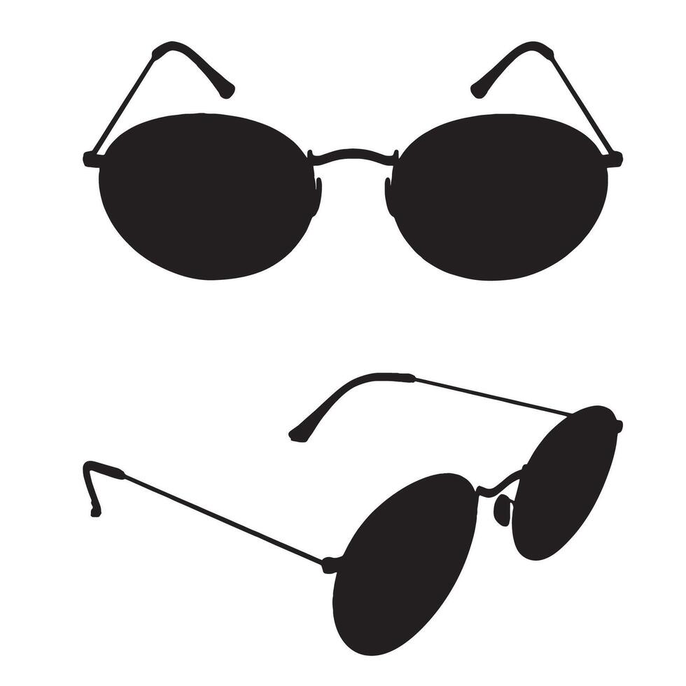 Pair of Sunglasses Silhouette Art Illustration vector