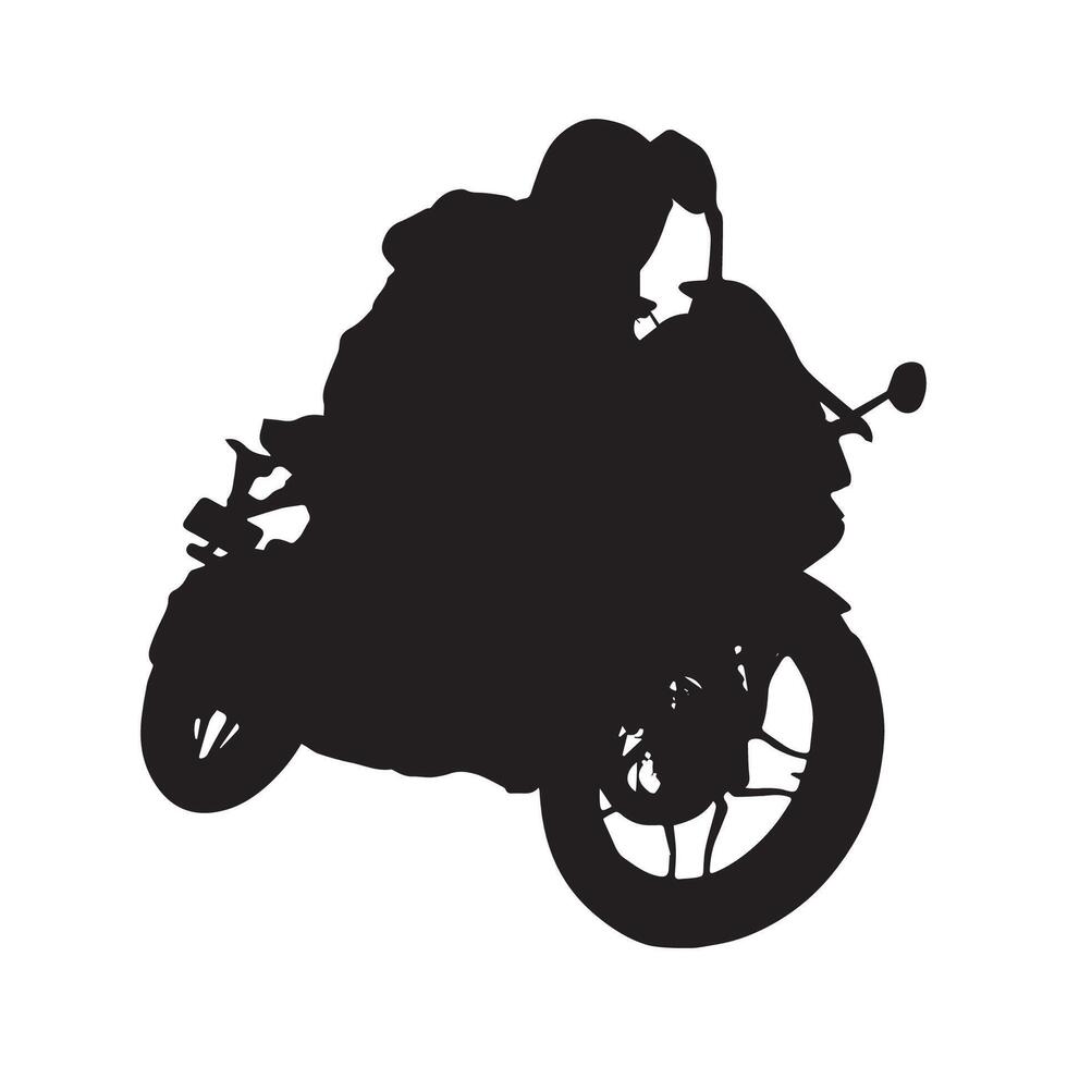 A silhouette of a person riding a motorcycle vector