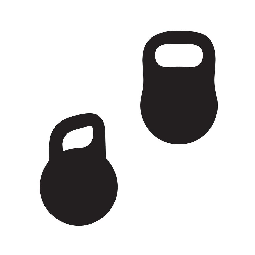 Two black kettlebells illustration vector