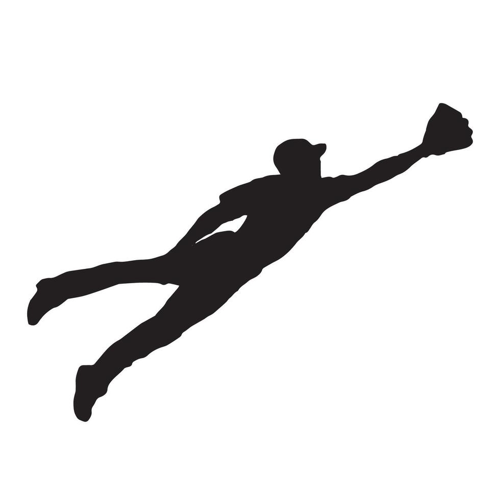 Baseball player silhouette on white background vector