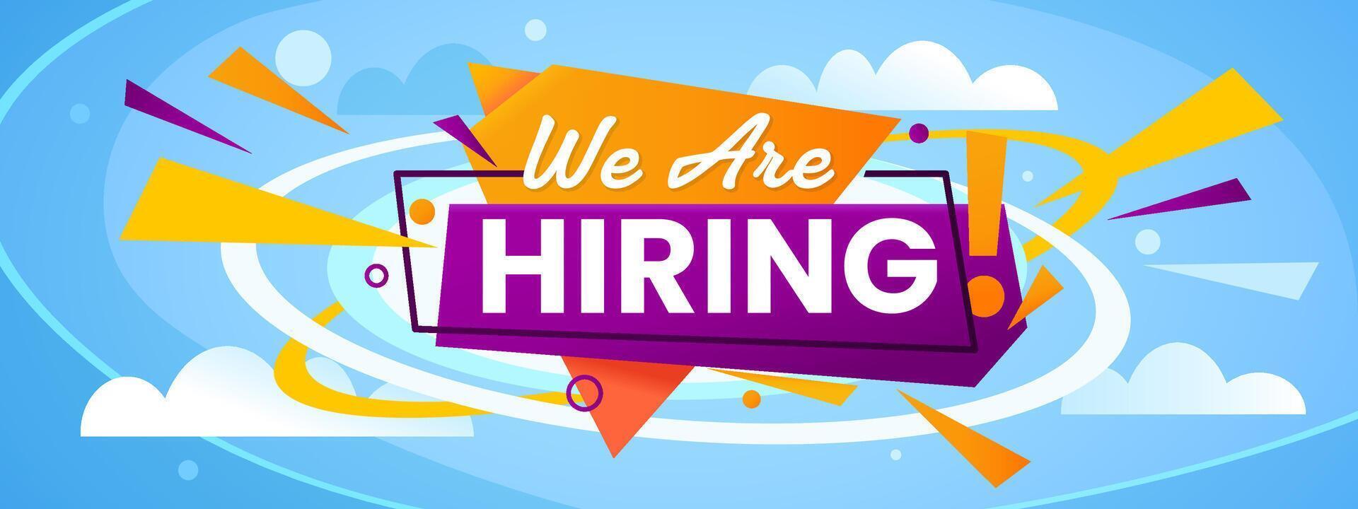 We are hiring banner, join to our team, hire offer vector