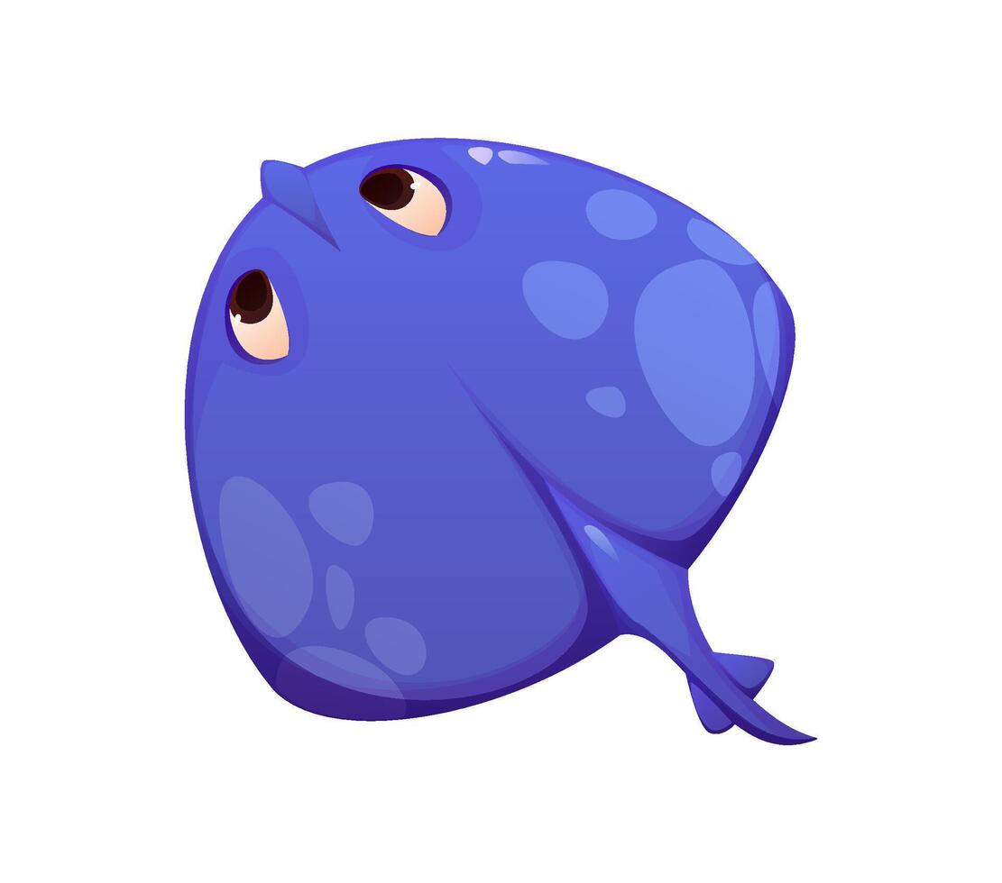 Cartoon underwater font stingray animal letter Q vector
