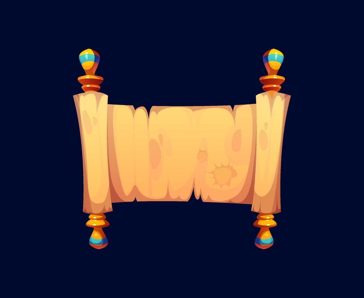 Ancient scroll Egypt game icon, Egyptian treasure vector