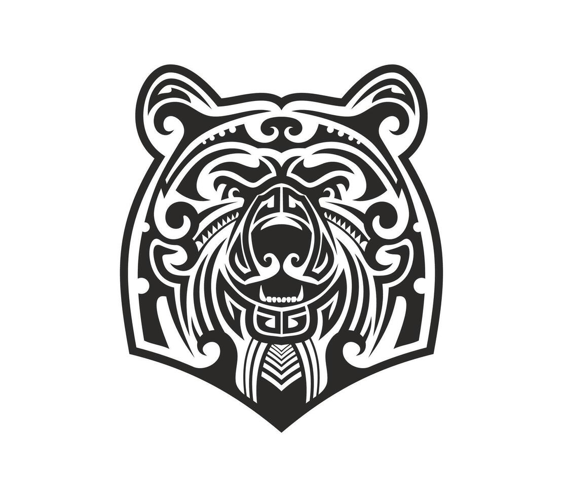 Maori tribal animal tattoo, Polynesian predator vector