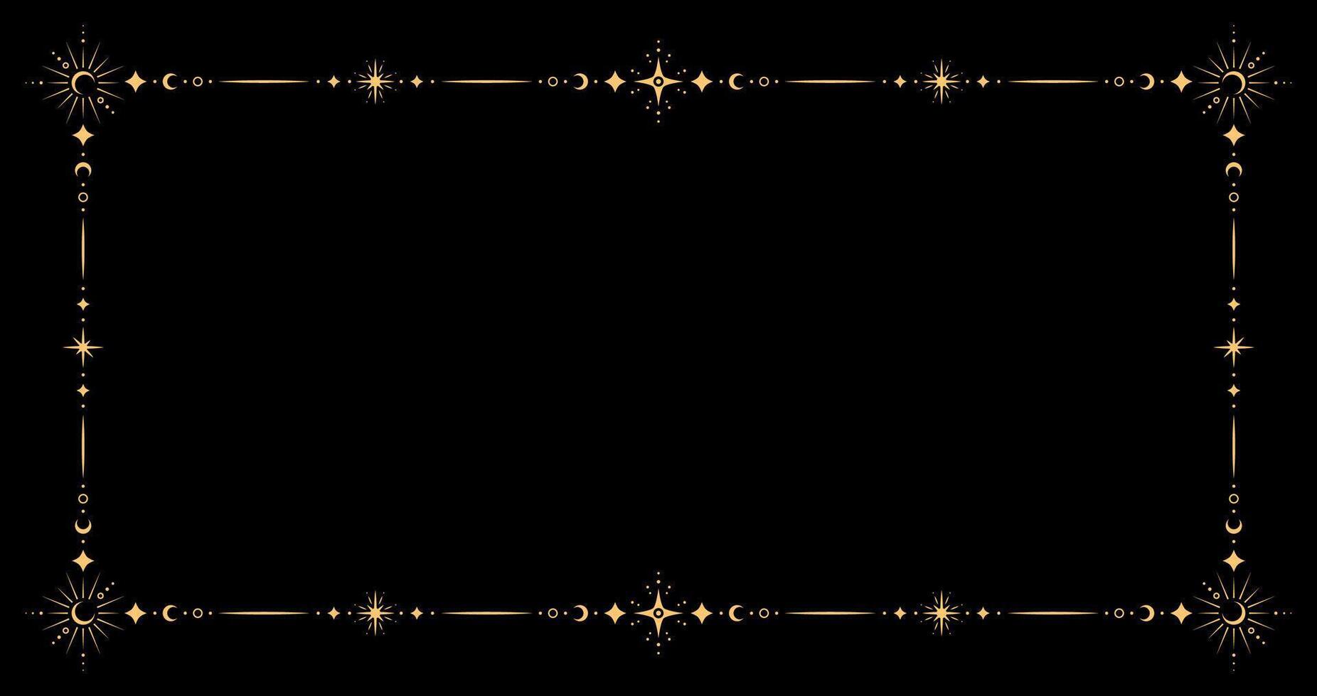 Esoteric celestial frame. mystical border vector