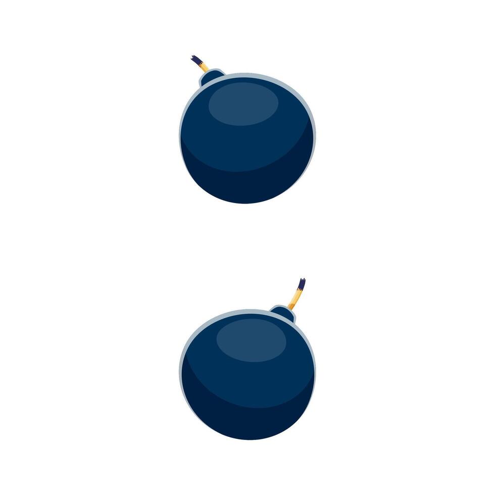 Colon symbol as two cartoon bombs with fuses vector