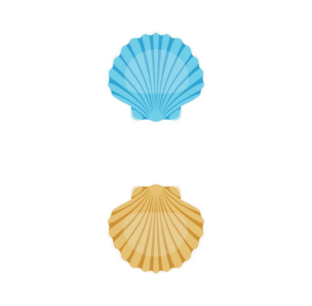 Summer travel font, shells type, punctuation sign vector