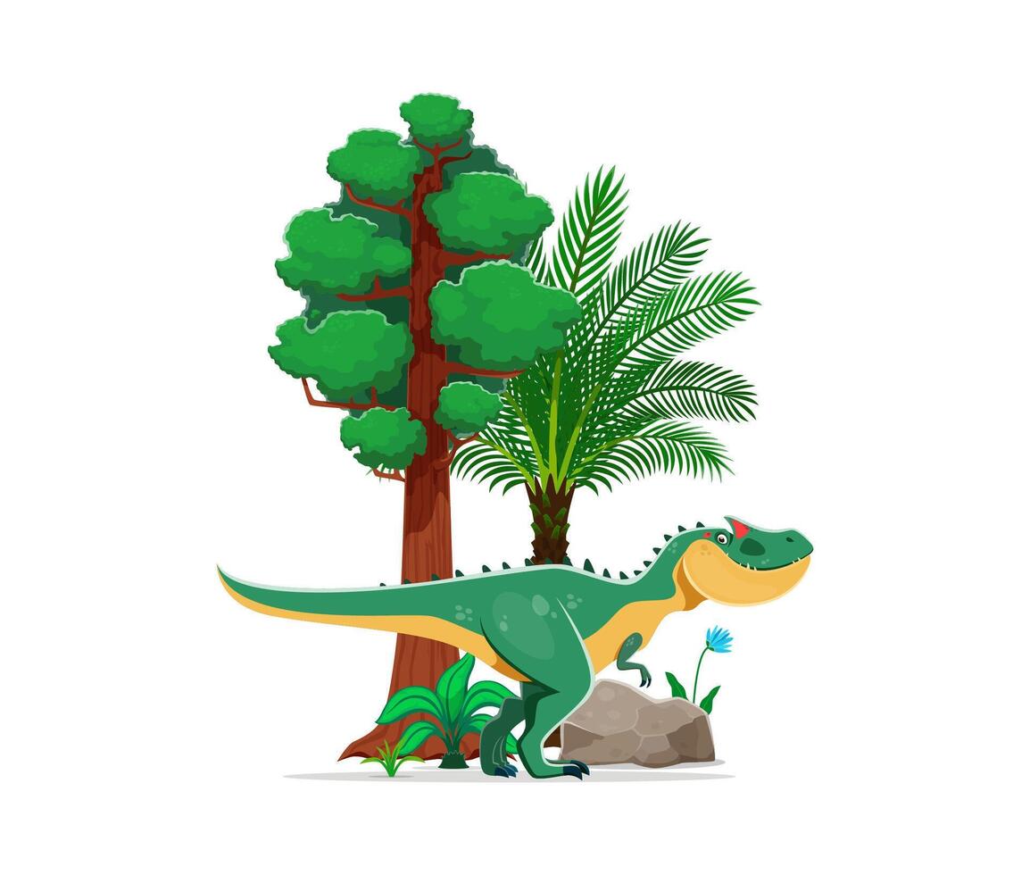 Allosaurus prehistoric dinosaur character vector