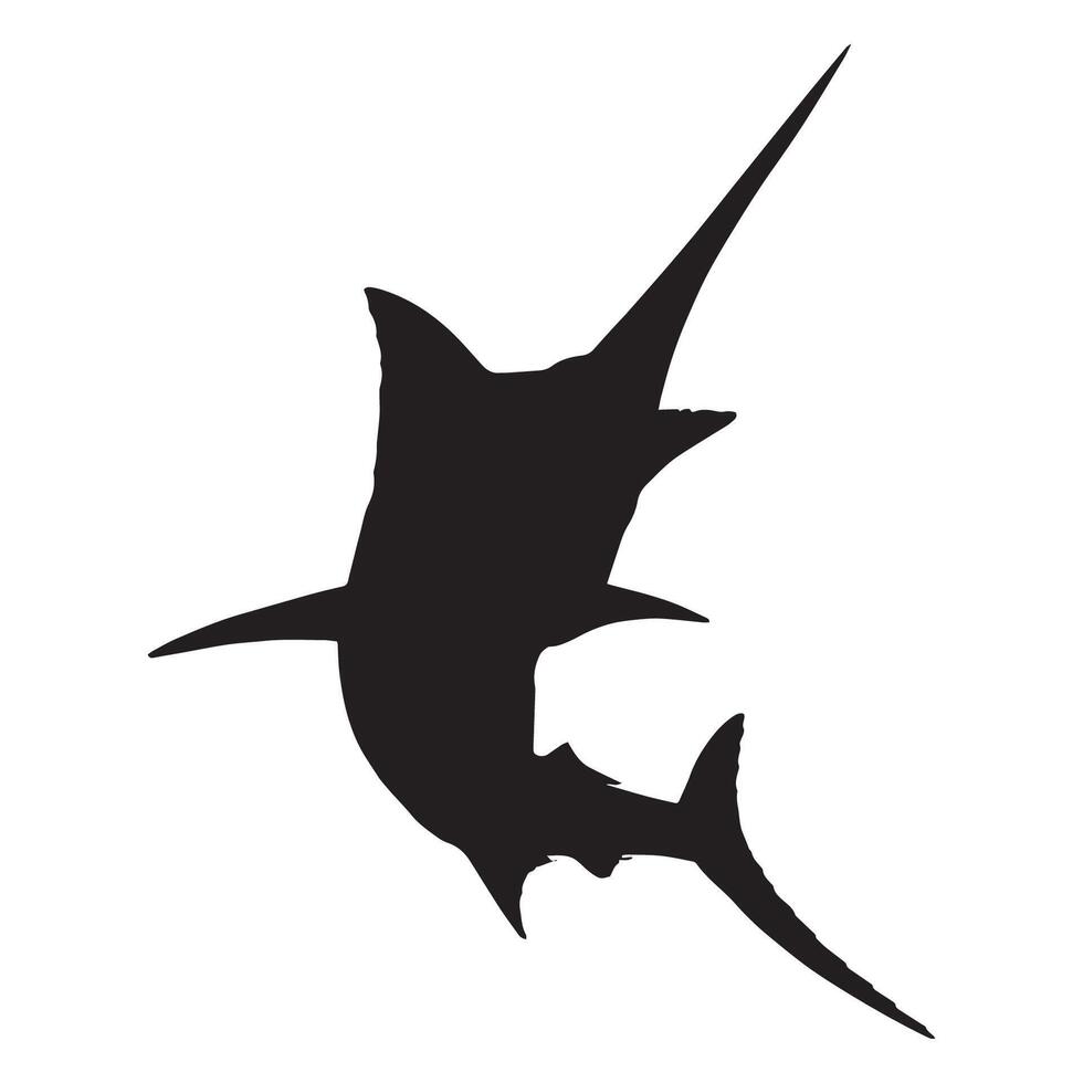A silhouette of a marlin swordfishfish on a white background vector