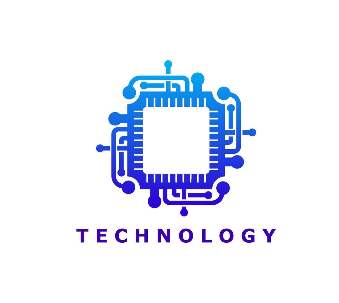 computadora chip, artificial inteligencia tecnología icono vector