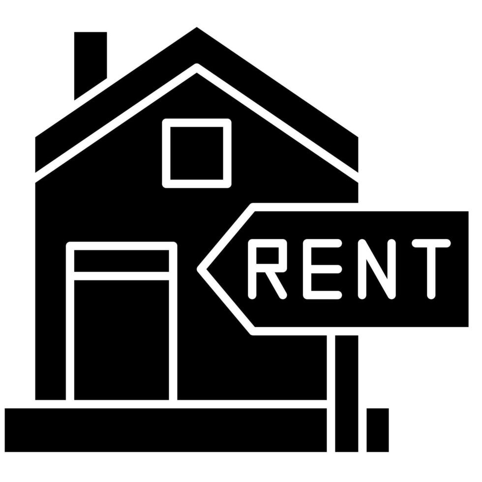 For Rent Notice solid style vector