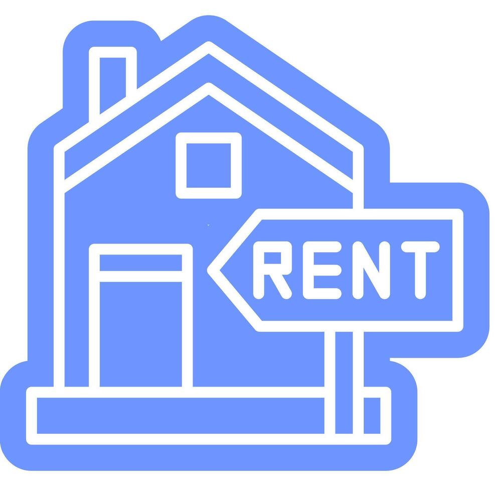 For Rent Notice outline colour style vector