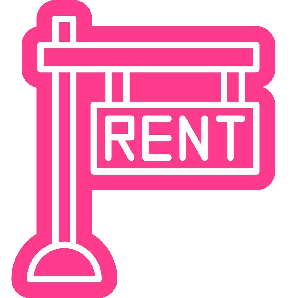 for rent house outline colour style vector