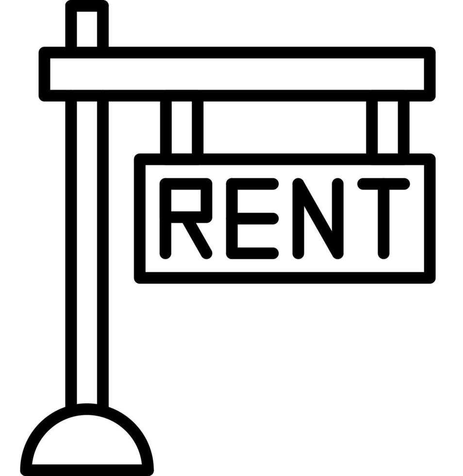 for rent house outline style vector