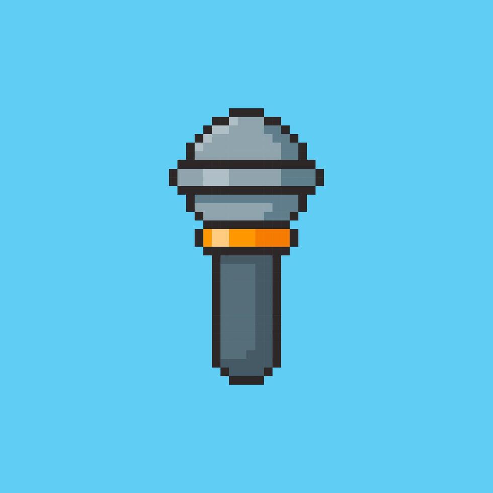 Pixel art a Microphone game asset design vector